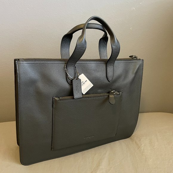NWT coach METROPOLITAN SOFT BRIEF (COACH 32249) navy - Picture 1 of 5